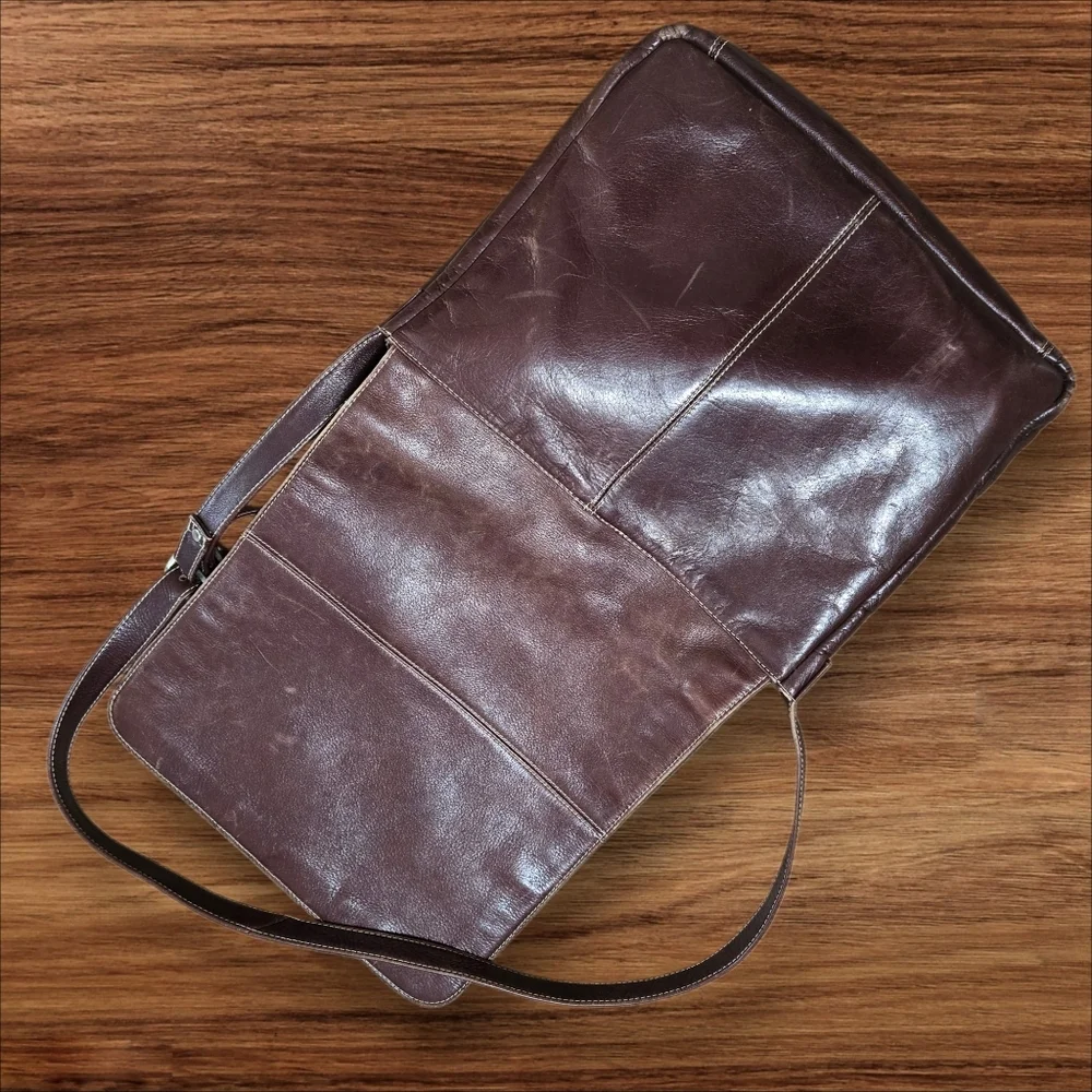Latico Dark Brown Leather Messenger Bag